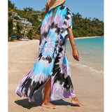 2026 New Colorful Kaftan Tunic Beach Dress Beach Wear Beachwear Beach Cover Up Cover-upsLoose Maxi Dress Female Women V4428