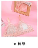 MOYISU French Summer Bralette - Wireless Push-Up Bra for Small Chest, Ultra-Thin Triangle Cups & Sexy Lingerie Set & Sexy Tushy
