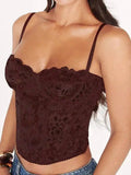 Lace Fishbone Crop Top Hot Girl Slim Fit Tank Top Sexy Body Shaping Backless Backless Deep V Suspenders Sleeveless Top 2RZV