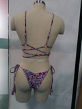 Print Triangle Bikini Set Women Split Swimwear Sexy Bandage Design Micro Bikini Beachwear Summer New Lady Swimming Bathing Suit