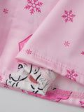 Women Satin Christmas Pajamas Sets Long Sleeve Santa Claus Print Tops with Elastic Waist Pants Two Pieces Sleepwear