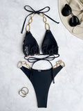 DEKA Diamond chain Bikini Set High Waist Golden Printed Women Swimwear Push Up Bikinis Swimsuit Female Biquini Bathing Suit