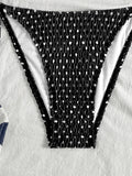 Sexy Purple Polka Dot Print Bikini Set Women Shell Pleate Push Up Bra Bandage Thong Swimsuit 2026 Summer Bathing Suit Swimwear