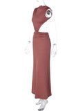 FDYOUI Elegant Sexy Sleeveless Backless Long Holiday Beach Dress Women Chic Hollow Out Solid Long Maxi Evening Party Dresses