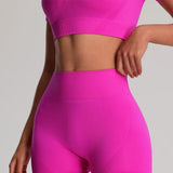 2pcs/sets Yoga Sport T-shirts Shorts Set Sportswear Woman Gym Seamless Workout Vest Shorts Leggings Activewear Women's Tracksuit