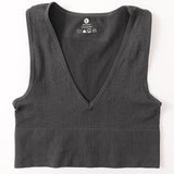 Deep V Crop Top Women Bra Top Sexy Lingere Seamless Underwear Female Tanks Top Sleeveless Fitness Top Camisole