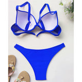 Sexy Underwired Bra Cup High Leg Cut Bikini Women Swimwear Female Swimsuit Two-Pieces Bikini Set Bather Bathing Suit Swim V3151
