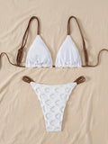 ZTVitality Sexy Mesh Patchwork Bikini Set 2025 New Arrival Padded Bra Bandage Mid Waist Swimsuit Women's Swimwear Summer Biquini
