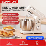 SUNATUR Electric Stand Mixer Professional Kitchen Mixer Egg Beater Cream Whisk Dough Mixer Home Commercial Use