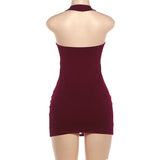 Summer Women's Fashion Dress Backless Hot Girl Sexy Slim Hip Cover Dress