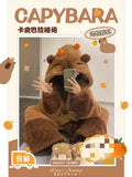 Adult Capybara Robes Onesies Pajamas Cartoon Pyjama Animal Kigurumi Slipper Halloween Cosplay Costumes Warm Sleepwear Jumpsuit