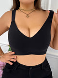 Women's sexy seamless steel rimless plus size bra gathered restrained push up close fitting underwear LC2875