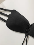 Sexy Front Closure Push Up Bra for Women bra Invisible Seamless Strappy Design black Lingerie Date Night J051