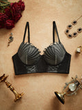 Vintage Style Deep V Push Up Bra Women's sexy bras Lace Patchwork Embroidery Floral Underwire Bra Sexy Elegant Ladies' Lingerie