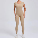 One-piece Yoga Padded Backless Suit Female Rompers Quick Dry Yoga Clothing Workout Bodysuits Scrunch Sports Jumpsuit Women
