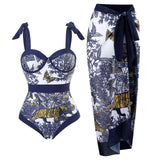 2026 New Arrival Push Up Women Bikini Set Floral Printed Ruffle Bikinis Strappy Bandage Swimwear Brazilian Biquini Bathing Suit