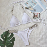 DEKA Diamond Bikini Set Brazilian Rhinestones Halter Women Swimwear Female Swimsuit Two-pieces Bikini Bather Bathing Suit Swim