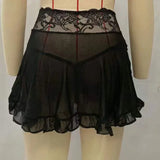 Ultra Mini Sexy Skirt for Women Lace Ruffle Skirt Casual Above Knee Black Miniskirt Summer Dance Short Skirts Party Club Wear