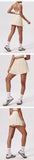 Elastic High Waist Slimming Tennis Skort Women Summer Running Fitness Skirt with A Light Strip Lining and Pockets Pleated Skirts