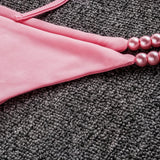 2026 Luxury Pearls Halter Mini Bikini Female Swimsuit Women Swimwear Two-pieces Bikini Set Bather Bathing Suit Swim Beachwear