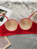 Women's sexy sequin bra with steel rims gathered push up straps adjustable close fitting underwear L2538
