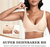 Women's Deep V Seamless Wire-Free Bra Plus Size Solid Color 3/4 Cup Thin Bra Comfortable Push-up Bra Underwear