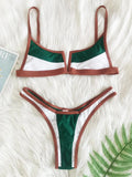 Splicing V Shaped Micro Thong Bikini Women Swimsuit Female Swimwear Two Pieces Bikini Set Push Up Bathing Suit Swim Beachwear