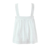New Style Vacation Casual Lazy Style Pure White Simple Basic Lace Camisole Backless Deep V Suspenders Sleeveless Charming XNKI