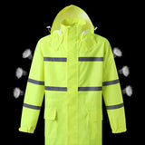 Hi Vis Rain Jacket Reflective Safety Long Rain Coat for Men And Women