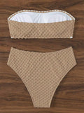 XS - L Wrinkled Strappy Bandeau High Waist Bikini Female Swimsuit Women Swimwear Two-pieces Bikini Set Bather Bathing Suit Swim