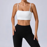 Women Yoga Bra Removable Shoulder Strap Anti-Slip Bra Wrap Chest Dual-Use Sports Yoga Wear Outside Running Fitness Top