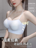MOYISU Strapless Push Up Bra Underwear, Cross Back for Small Chest, Padded Enhancer Adhesive Lift to Look Bigger, Deep Plunge