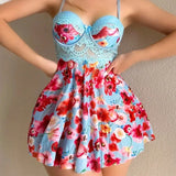 Sexy Nightgown Woman Print Floral Romantic Lingeries Attractive Sleepwear Summer Pajamas Intimate Babydoll New Dresses