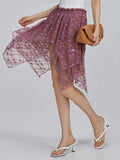 Women's Lace Skirts High Waist Irregular Hem Skirts Summer Korean Fashion Gothic Sexy Club Beach Skirts