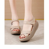 Women Comfortable Sandals Wedges Platform Ankle Strap Casual Orthotic Walking Sandals Orthopedic Arch Support 5cm heel