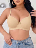 Plus Size Women's B C D Thin Cup Ribbed Push Up Bra Wide Straps Underwire Side gather Lingerie Comfort Ladies Brassiere