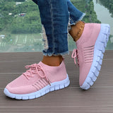 Spring Autumn Solid Breathable Mesh Flat Shoes Women Plus Size Non Slip Sock Sneakers Woman Comfortable Soft Sole Sport Shoes