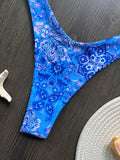 Sexy Colorful Floral Printed Bandeau Bikini Female Swimsuit Women Swimwear Two-pieces Bikini set Bather Bathing Suit Swim