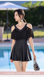 New Swimsuit for Women Soaking in Hot Springs, Concealing Flesh and Slimming, Conservative One-piece Skirt, Flat Angle Swimsuit