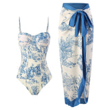 2026 New Arrival Push Up Women Bikini Set Floral Printed Ruffle Bikinis Strappy Bandage Swimwear Brazilian Biquini Bathing Suit