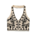 Foridol Floral Embroidery Summer Women Set Crop Top+mini Skirt Matching Set Casual Chic Halter Dress Set 2 Pcs Outfits Beach