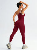 Women Seamless Yoga Jumpsuit Workout Bodysuit Tummy Control Butt-Lifting Gym Clothes Sleek Sportswear Striped Athletic Outfit