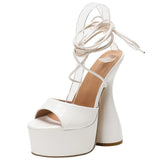 Round-toe Slip-on Strap High-heeled Fashion Women's Sexy Nightclub Sandals, Size 35-42