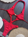 Sexy Halter Backless Female Swimwear One Piece Swimsuit Women 2025 Monokini Sexy High Leg Cut Bathing Suit Swim Lady Beach Wear