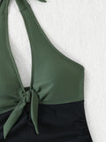 2026 Halter Swimsuit One Piece Slim Vintage Swimwear Women Sexy Bathers Bathing Swimming Swim Suit Female Beachwear XL