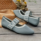 Knitted Color-block Women's Flat Shoes Dressy Ballet Flats Casual striped straps Pointed Toe Loafers Female Daily Shoes Big Size