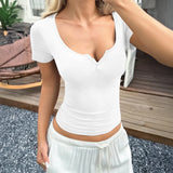 2026 Women's New Y2K Hot Girls Sexy Vest Short Sleeve T-Shirt Tops