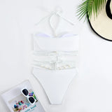 3 Pieces Halter Bikini 2026 & Beach Dress Bandage Swimsuit Women Sexy Swimwear Female Bather Swimming Bathing Swimming Swim Suit