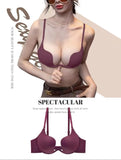 U-Back Push-Up Bra - Backless Deep U Bralette, Non-Slip Thickened Straps Smooth Invisible Design, Large Bust Support for Dresses
