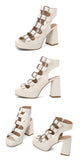 NASBAVI Women Sandals High Heels Summer Fashion Ankle Buckle Strap Female Gladiator Sandals Platform Shoes Block Heels Size 45